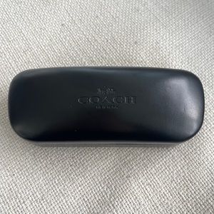 COACH Black Faux Leather Hard Dome Case for Glasses Sunglasses & Cloth Brand New